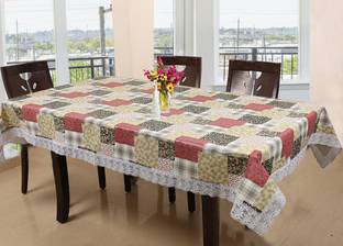 KUBER INDUSTRIES Checkered 6 Seater Table Cover