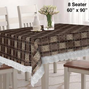Jainco Decor PVC, Plastic 8 Seater Checkered Table Cover