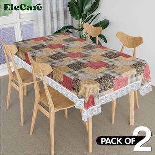 EleCare PVC, Plastic 4 Seater Printed Table Cover