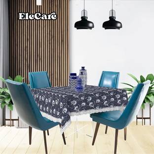 EleCare PVC, Plastic 4 Seater Printed Table Cover