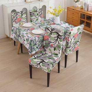Magic Cover Polyester 4 Seater Self Design Table Cover