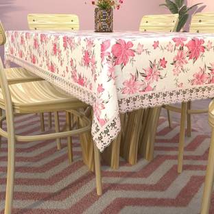 ZITIN PVC, Plastic 6 Seater Floral, Printed Table Cover