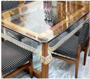 SALONI FAB PVC 6 Seater Self Design Table Cover