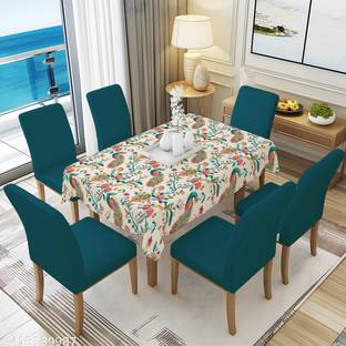 DECORIAN Polyester, Cotton 6 Seater Floral Table Cover