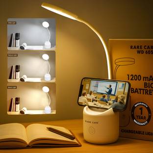 Rärecäre 3 Colour Mode Rechargeable, Flexible Gooseneck LED Study/Desk Table Lamp Study Lamp