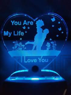 RPJ Trader Love You are my Life Couple Night Lamp with 7 Color Changing( Pack Of 1) Night Lamp