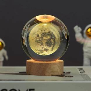 Wengonvila Moon Crystal Ball Night Lamp,LED Space Projection Table Lamp for Home Night Lamp