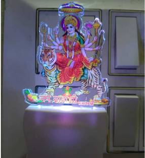 KRITAM The Maa Sherawali3D Change 7 multicolor night lamp for bedroom Night Lamp