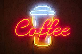 Neonmonk Coffee cup neon sign, coffee to go, coffeeshop, cafe, restaurant, Bar Night Lamp