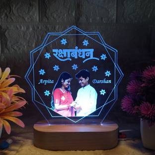 Shayona Personalized Rakshabandhan LED Lamp with Photo & Name | Custom Gift Night Lamp