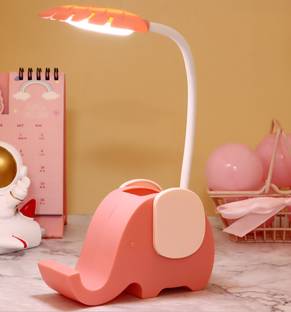 Flezny Cartoon Elephant Pen Holder with USB Rechargeable Desk Lamp Study Lamp