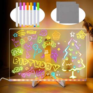 ZODZE 3d Acrylic LED Message Board, LED Message Board With Pen(30 x 20cm) Table Lamp