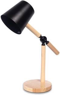 AARVIDECOR Wooden-Metalic Black Study Desk Lamp Study Lamp