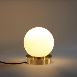 HomesElite Modern Glass Ball Table Lamp Unique Bedside Desk Small Lamp for Bedroom Study Lamp