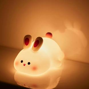 DIKUJI ENTERPRISE Cute Rabbit Night Light, USB Rechargeable, Changing Light, Room Decor Night Lamp Night Lamp