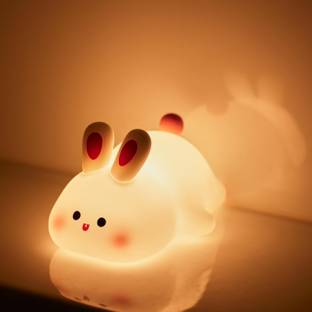 YIQELU Night Light for Kids, Cute Silicone Nursery Rabbit Lamp for Baby and Toddler Night Lamp