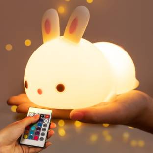 MUID Bunny Night Light for Kids Room, Rechargeable, Remote Control, 16 Color Changing Night Lamp