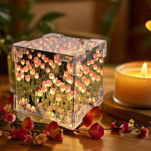 GRANSI Do It Yourself - Tulip Cube Mirror Lamp, 30 Flowers LED Decorative Lamp Night Lamp