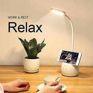 AKR Rechargeable LED Touch On/Off Switch Desk Children Eye Protection Student Study Reading USB Charging Study Lamp (20 cm, White) Study Lamp