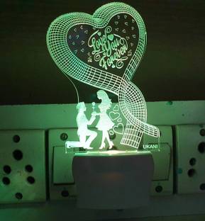 UKANI 3D Illusion LED Light|Love you Forever Night Lamp