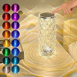 Gesto Crystal Table Lamp Rose Lamp with Touch Control, 16 Colors Changing Lamp Table Lamp