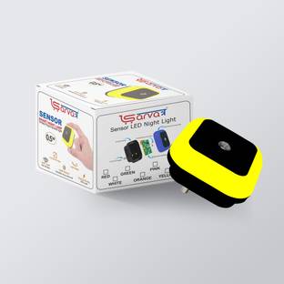 Sarvatr Wireless 0.5WLED Sensor Plug Night Lamp for Bedroom Office Living Room (YELLOW) Night Lamp