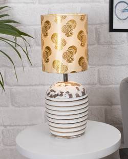 Homesake Ribbed Basket, Modern Table Lamp, with Shade Wooden Base Table Lamp