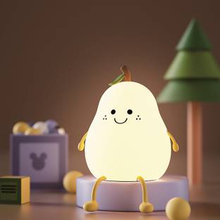Galox Pear Night Lamp for Kids Room, LED Rechargeable Tap Control 7 Color Changing Night Lamp