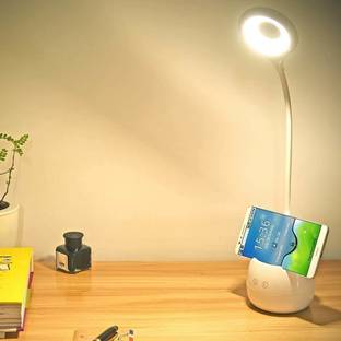 iDOLESHOP Desk Light with 3 Shades Touch Control Light Advanced Pen and Mobile Holder Rechargeable LED Desk Lamp Children Eye Protection Student Study Reading Dimmer Study Lamp
