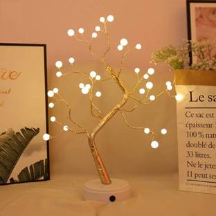 xenith LED Tabletop Bonsai Tree Light Touch Switch DIY Artificial Light Tree Lamp Decoration Festival Holiday Battery/USB Operated (Pearl Node Lamp) Night Lamp
