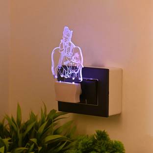 1st Time Plug & Play 3D Illusion Effect Cow With Krishna Shape LED Night Lamp/Light Night Lamp