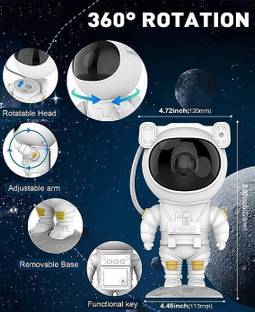 KRIVAENTERPRIS Galaxy Night Light Astronaut Space Star Projector Nebula 360° Adjustable Head Night Lamp