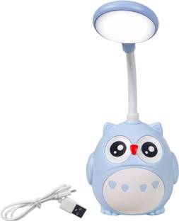 WISHKEY Cartoon Owl-Shape USB Rechargeable LED Desk Lamp with Adjustable Brightness Mode Study Lamp