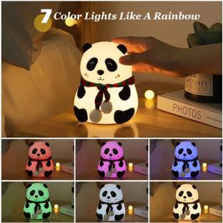 GEEKMONKEY Silicone Panda Lamp – LED Night Light | Chargeable Lamp | Panda with a Muffler Night Lamp