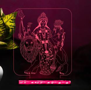 StarLaser Maa Durga Lamp 7 Color Changing Night God Idol Lamp for Mandir Pooja Room Decor Table Lamp