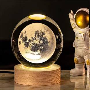 Wengonvila 3D Moon Crystal Ball Night lamp, Celestial Ball, Cute Lamps Aesthetic Night Lamp