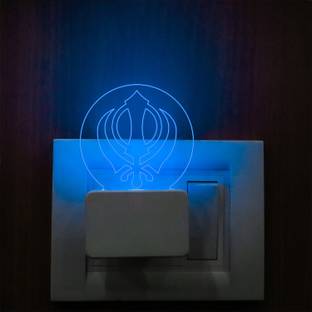 StarLaser Sikh Khanda Symbol Led Night lamp Suitable for Bedroom, Office, Mini Temple Night Lamp