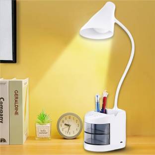 AKR rechargeable study lamp for students eye protection, table lamp for study led light, adjustable table lamp, desk light for computer table, Study Lamp (45 cm, White) Table Lamp
