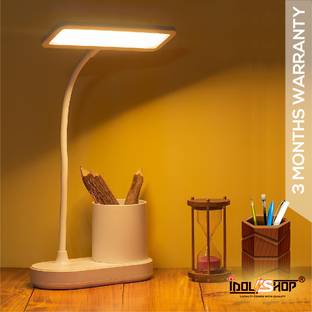 iDOLESHOP Multi-Functional Desk Lamp 3 Lighting Colors USB & Eye Caring With Pen Holder Study Lamp
