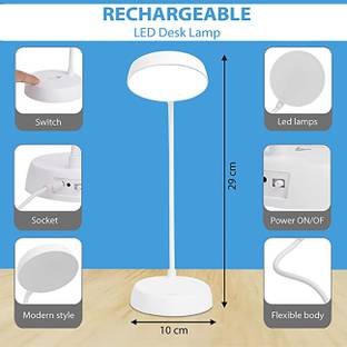 FIRSTLIKE Rechargeable, Touch Switch, 360 Degree Flexible Table Lamp Table Lamp