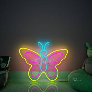 VNDRA Butterfly Multi-Colored LED Neon Light Sign for Parties, Bar, Pub, Club, Hotel, Night Lamp