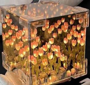 sitsra Cube Tulip Lamp - Led Tulip Light Night Lamp