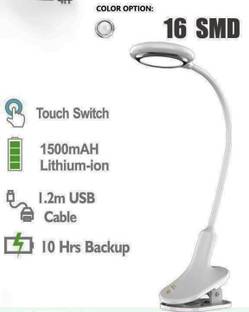 FIRSTLIKE Rechargeable, 360 Degree Flexible, Touch Switch Table Lamp With Table Clip Table Lamp