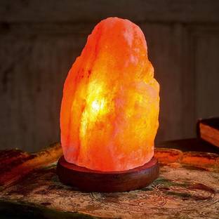 Collectible India Natural Himalayan Rock Salt Lamp Original Pink Crystal Table Lamp