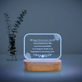 Gift Me Bazar Happy Retirement Gift for Dad Multicolored Light Gift for Fathers Day Table Lamp