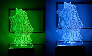 KRISHA RATAN Radha Krishna 3D Illusion LED Light Night Lights Night Lamp