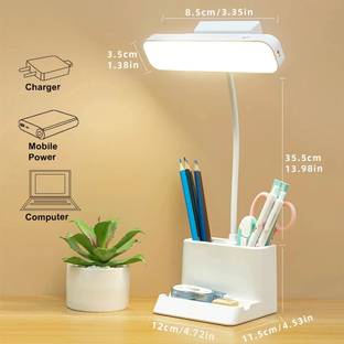 FIRSTLIKE LED Desk Lamp Touchable Reading Lights with Pen Holder Dimmable Night Light Study Lamp