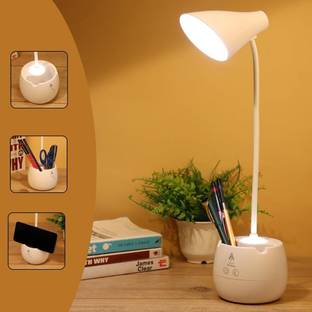 FIRSTLIKE  360 Degree Flexible Desk Lamp with Night Lamp, Advanced Pen and Mobile Holder Design Modern Touch Switch Rechargeable Table Lamp Study Lamp