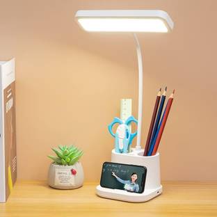 FIRSTLIKE Rechargeable Lamp For Students With Pen Holder & Mobile Holder Study Lamp