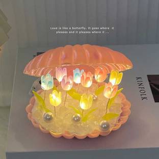 PIXNA 10 Flowers DIY Tulip Night Light Flower Lamp Table Lamp